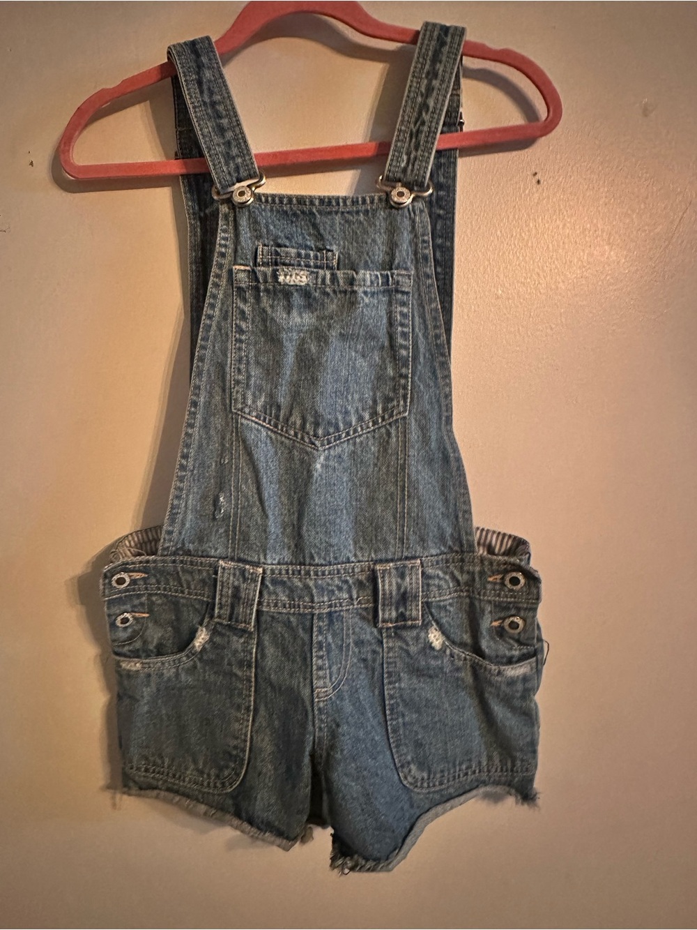 No Boundaries Blue Denim Short Overalls Romper